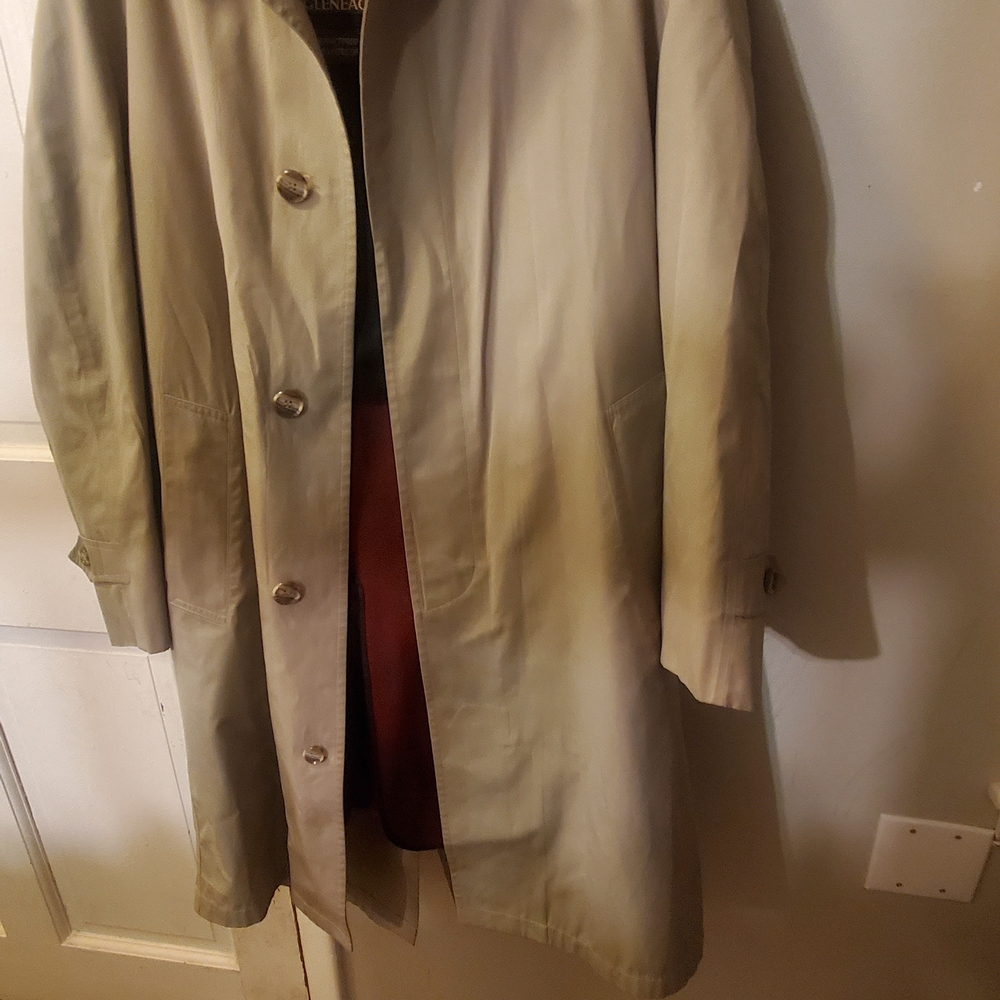 Gleneagles American Traveler Trench Coat 40 R With Removable Liner